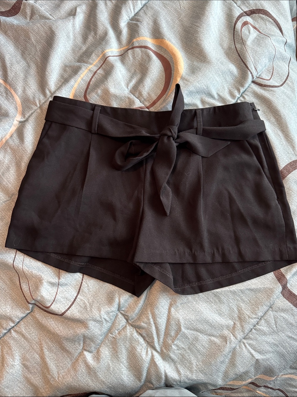 Express Black High-Waist Tie-Front Shorts
